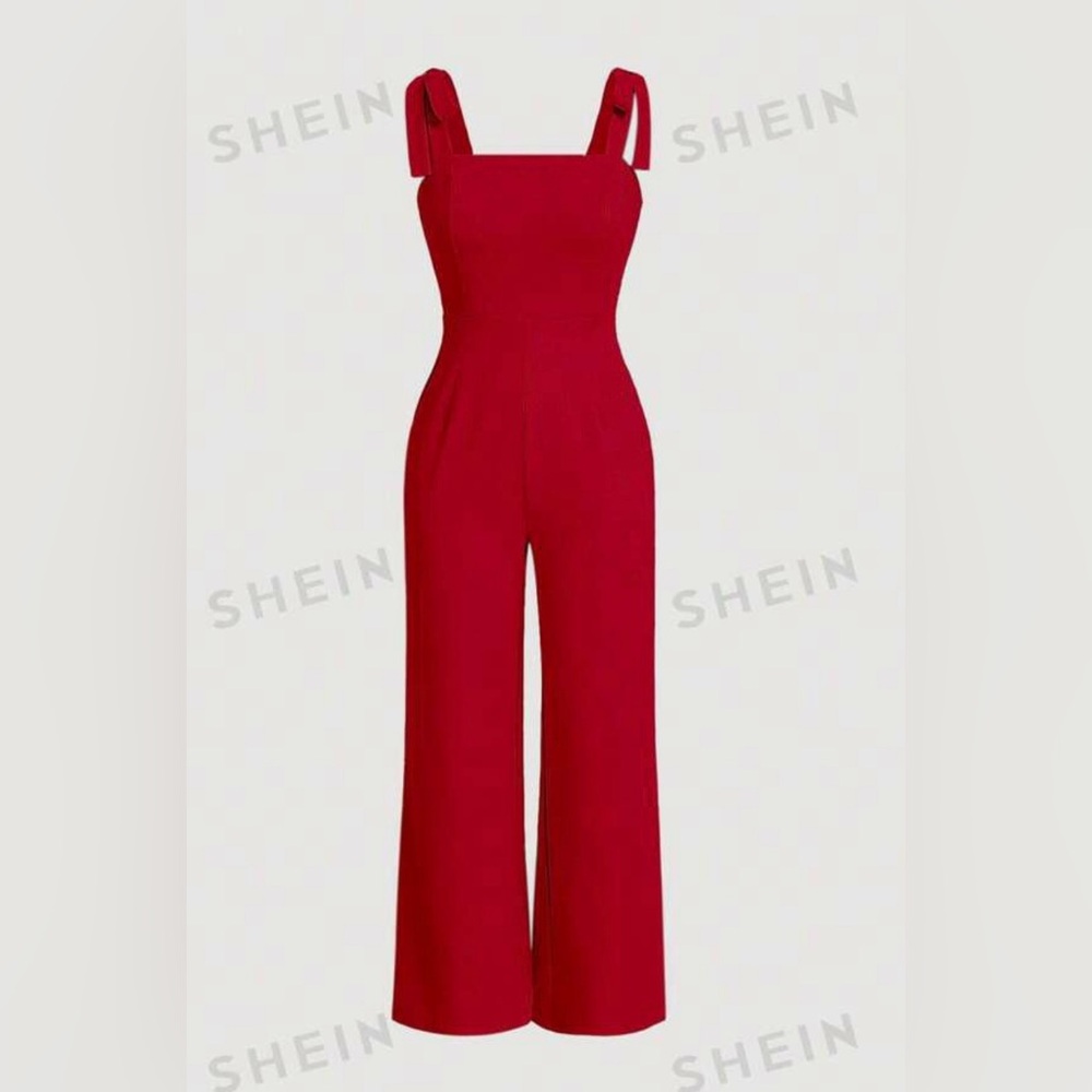 NWT tie shoulder, wide leg cami jumpsuit